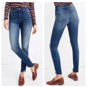 Madewell 10” high rise raw step hem skinny jeans